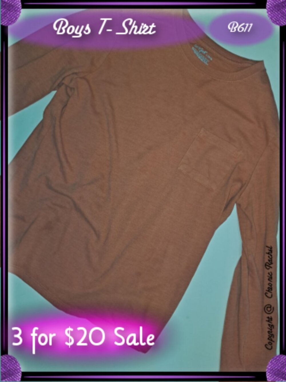 Orange Long-Sleeve T-Shirt with Pocket
